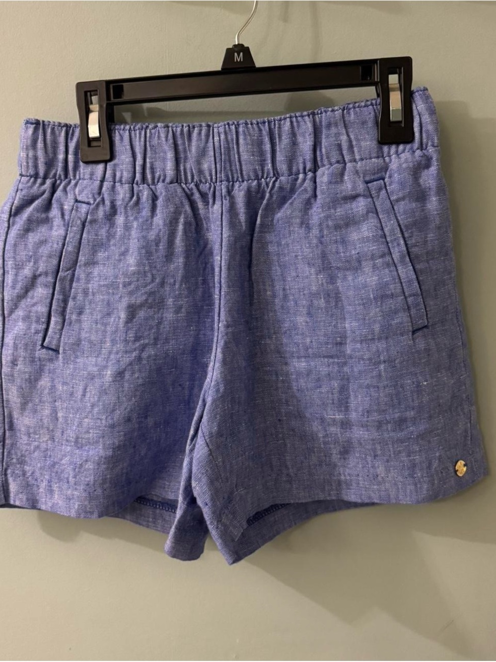 Lilly Pulitzer Blue High-Waist Linen Blend Shorts